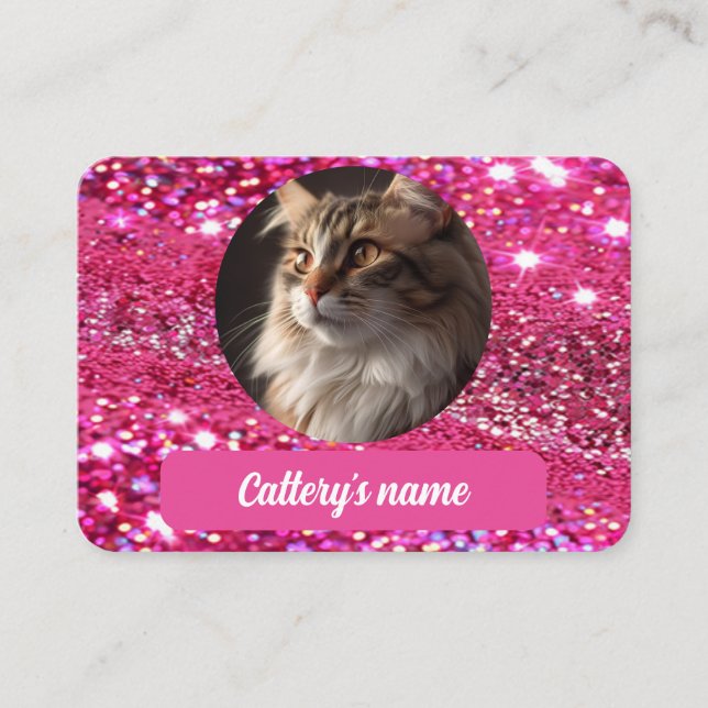 Parties scintillant fille rose Personnalisé Carte  (Devant)