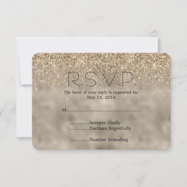 Parties scintillant Glam Or Mariage RSVP (Devant)