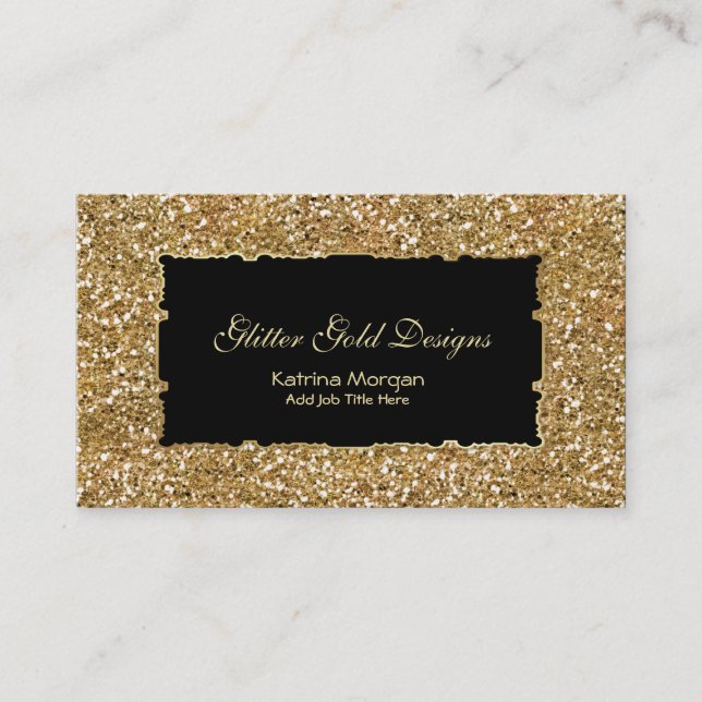 Parties scintillant Gold Elegance Cartes de visite (Devant)