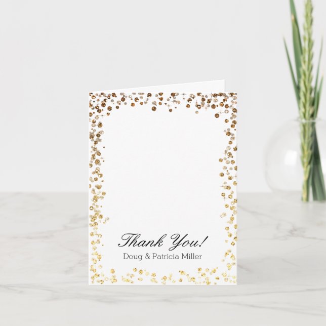 Parties scintillant Gold Faux Ombre Bokeh Merci (Devant)