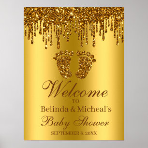 Parties scintillant  Gold Feet Baby shower Affiche