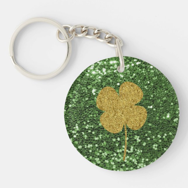 Parties scintillant Green Faux Shamrock d'or (Devant)