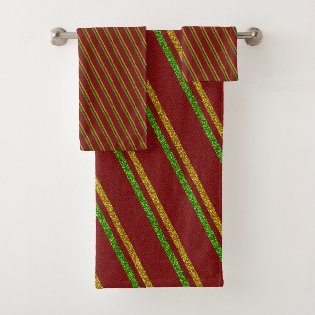 Parties scintillant Green & Gold Stripes (En situation)