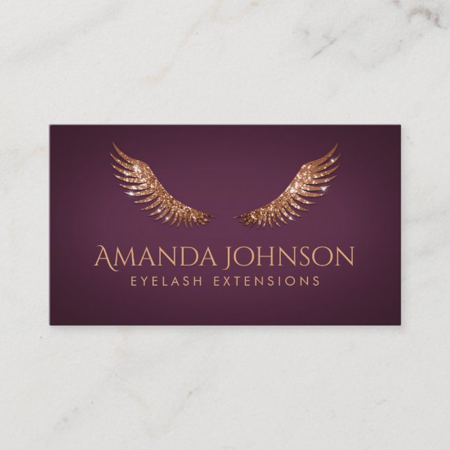 Parties scintillant Lashes Gold Wings Carte couleu (Devant)