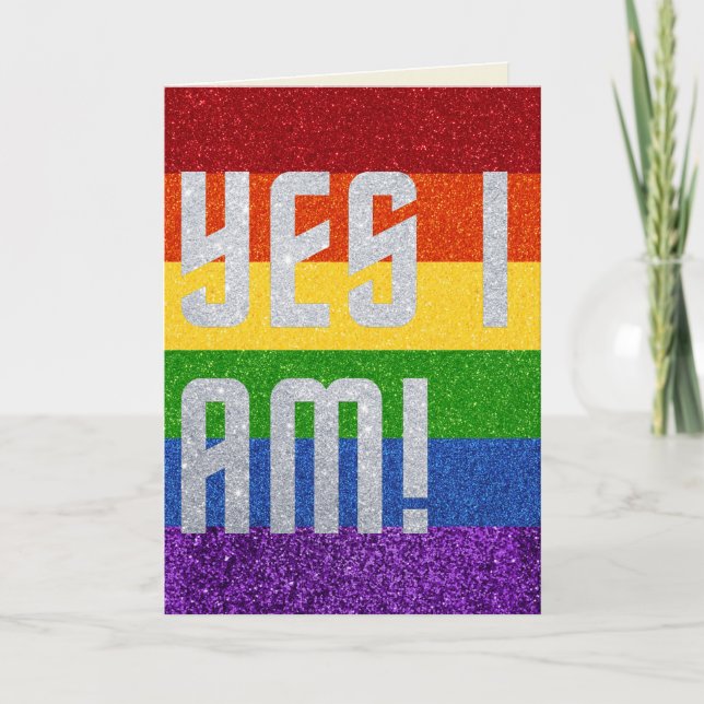 PARTIES SCINTILLANT LGBT Oui Je Suis ! Carte de so (Devant)