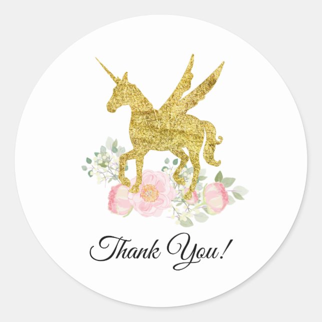 parties scintillant licorne avec autocollants fleu (Devant)