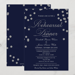 parties scintillant marine argent dîner invitation