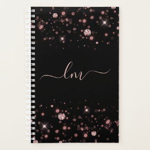 Parties scintillant moderne en verre rose noir Mon