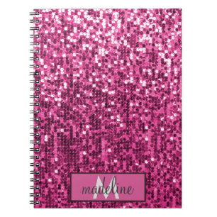 Parties scintillant monogramme PINK Sequin Carnet