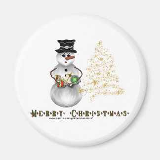 Parties scintillant N Or Snowman Magnet