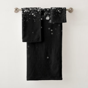 Parties scintillant noire gris argent #3 (Parties
