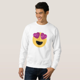 parties scintillant oeil coeur émoji sweatshirt 