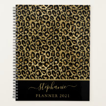 Parties scintillant or élégant Leopard Poster de a