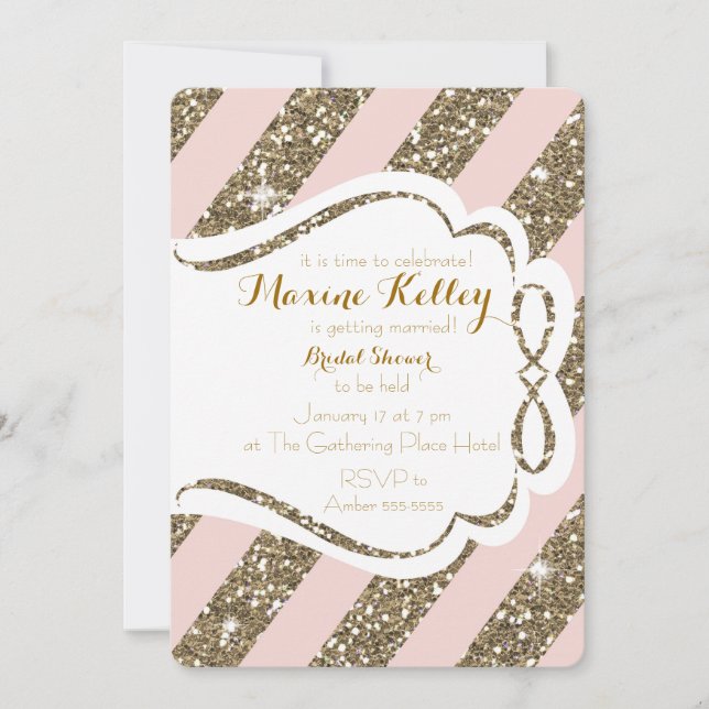 Parties scintillant or et blush-Look Invitation (Devant)