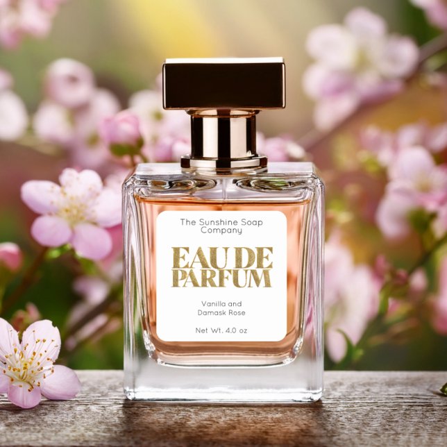 Parties scintillant or et Étiquette blanc Eau de P (Créateur téléchargé)