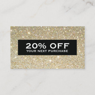 Parties scintillant Or glamour Carte Coupon de bea