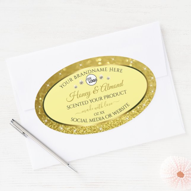 Parties scintillant or glamour Étiquette Logo Diam (Enveloppe)