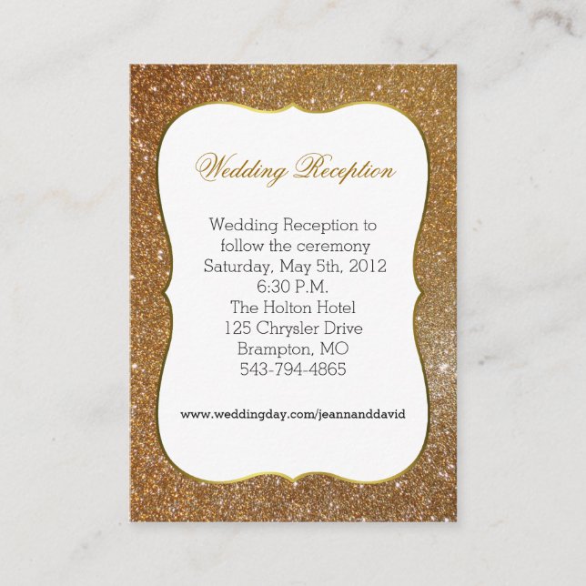 Parties scintillant or glamour Look Mariage carte  (Devant)