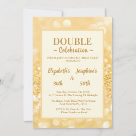 Parties scintillant Or Invitation Soiree double an