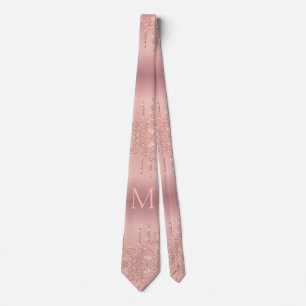 Parties scintillant or rose Cravate brillante avec