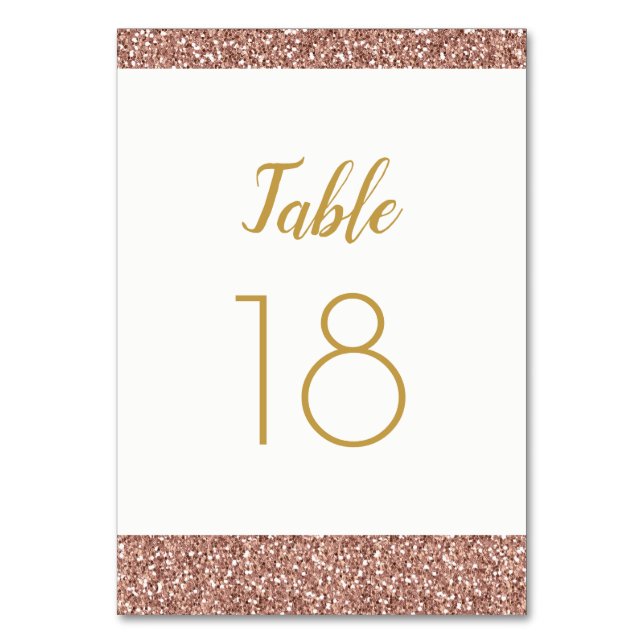 Parties scintillant or rose et numéro de table or  (Par défaut)