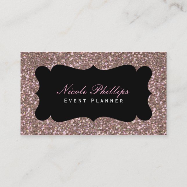 Parties scintillant or rose Glam Chic Carte de vis (Devant)