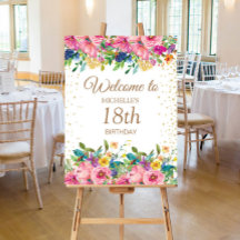 Parties scintillant or rose jaune floral 18e anniv