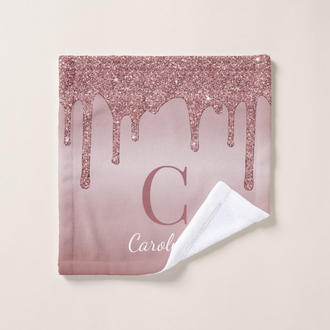 Parties scintillant or rose rose tendance Éclats (Gant de toilette)