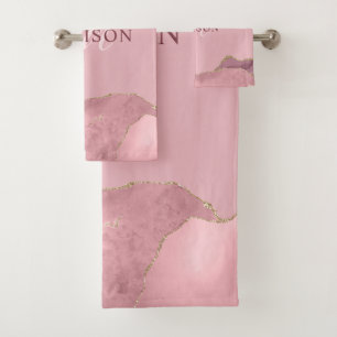 Parties scintillant or Rose rose vierge Monogramm