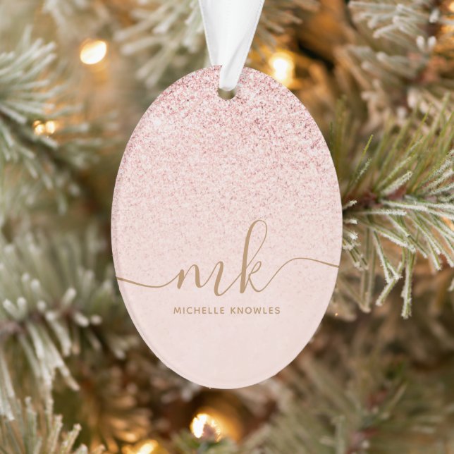 Parties scintillant or Rose tendance Initiales fan (Arbre)
