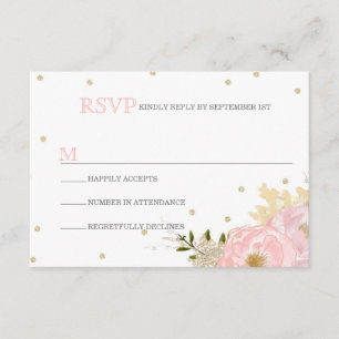 Parties scintillant Peony Wedding Cartes RSVP