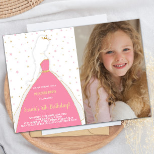 Parties scintillant photo Pink Princess Invitation