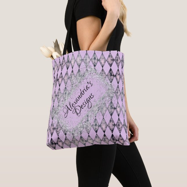 Parties scintillant Rose Blush Harlequin Sac fourr (De près)