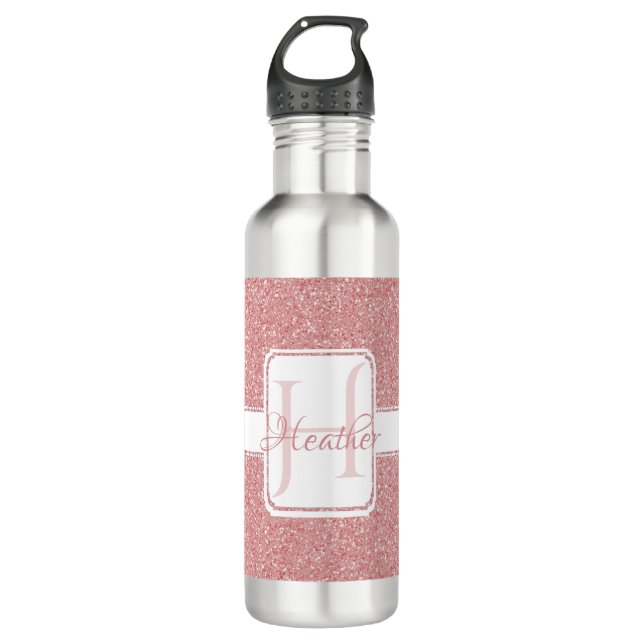 Parties scintillant rose Bouteille d'eau personnal (Devant)