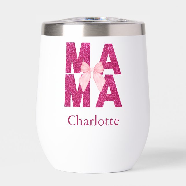 Parties scintillant rose Bow MAMA Coquette Mère es (Avant)