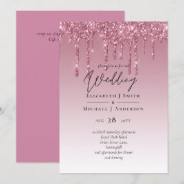 PARTIES SCINTILLANT rose BUDGET Invitations de mar
