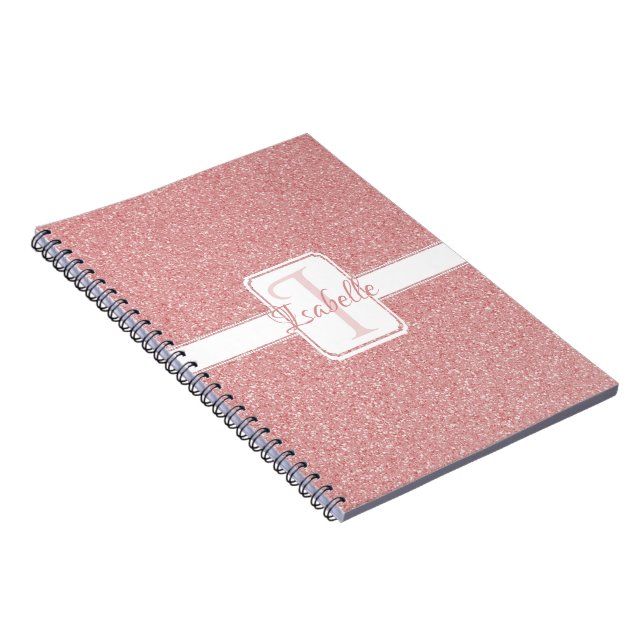 Parties scintillant rose Carnet personnalisé (Côté Droit)