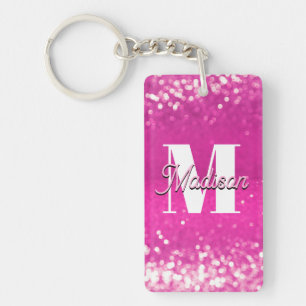 Parties scintillant rose chaud Bokeh Monogramme