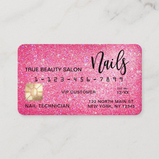 Parties scintillant rose de Neon Sparkly Carte de  (Devant)