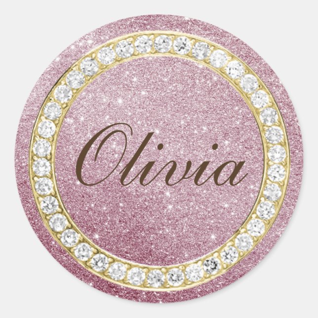 Parties scintillant rose & Diamants Petits Sticker (Devant)