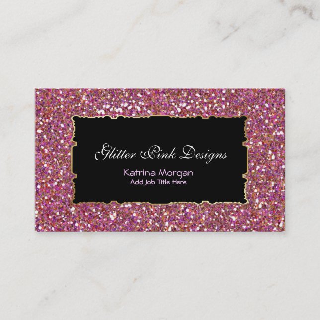 Parties scintillant rose Elegance Cartes de visite (Devant)