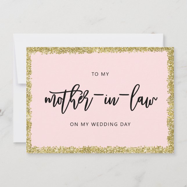 Parties scintillant rose et or à ma mère carte de  (Devant)