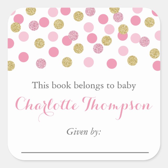 Parties scintillant rose et or  bébé Sticker Bookp (Devant)