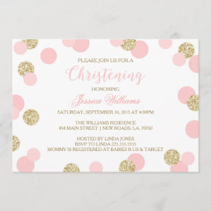 Parties scintillant rose et or Invitations Christe
