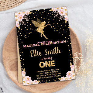Parties scintillant rose Fairy Invitations d'anniv