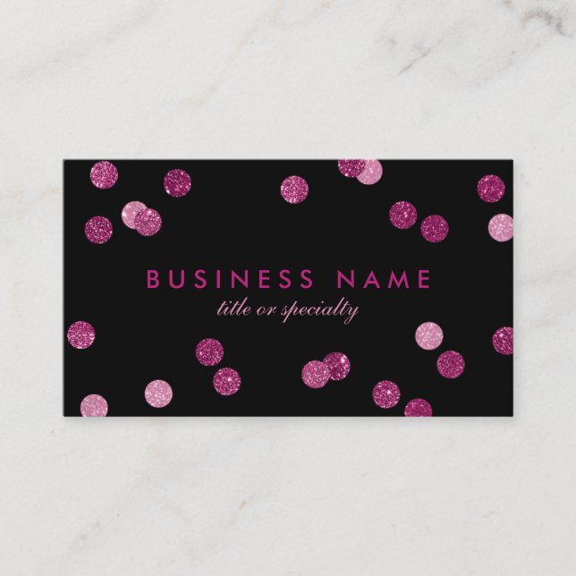 Parties scintillant rose Faux Confetti Carte de vi (Devant)