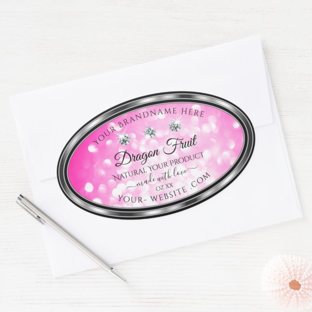 Parties scintillant rose fille Étiquettes Diamants (Enveloppe)