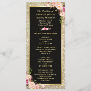 Parties scintillant rose floral or programme de ma
