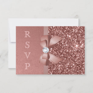 Parties scintillant rose Gold Blush Bow RSVP