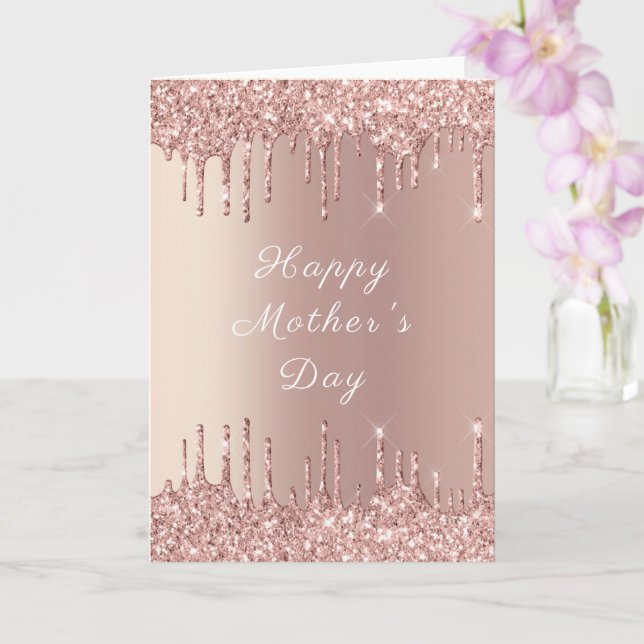 Parties scintillant rose Gold Blush Carte de fête  (Orchidée)